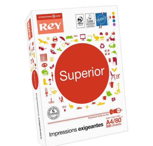 Lot de 5 Ramettes de papier blanc REY SUPERIOR A4 500 feuilles 80g