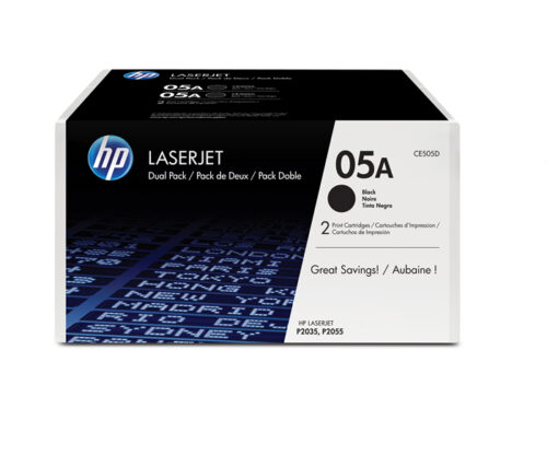 HP 05A pack de 2 Toners HP LaserJet Noir (CE505D)