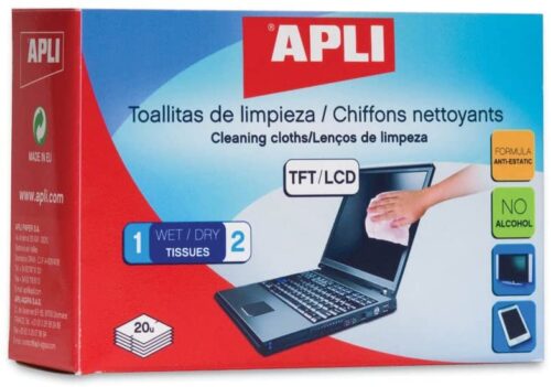 Lingettes de nettoyage Apli 20u. individuelles - humide / sec