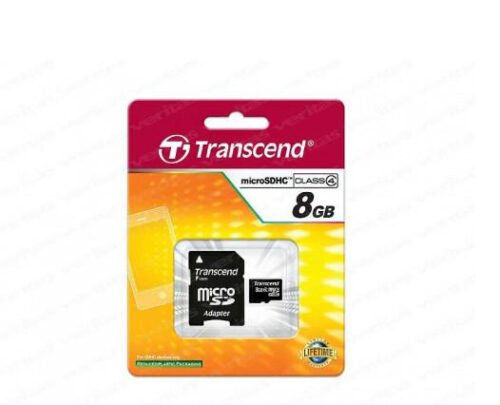 Carte mémoire MicroSDHC Transcend 8 Go classe 4 avec adapteur