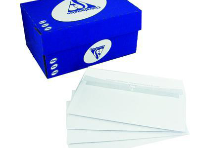 Boite de 250 enveloppes blanches CLAIRALFA 110x220 mm 90g/m² avec fenêtre tanger, maroc.