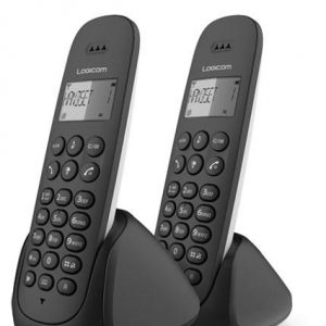 Téléphone fixe Duo sans fil avec haut parleur LOGICOM AURA 250 tanger, maroc.