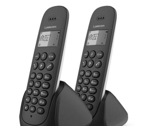 Téléphone fixe Duo sans fil avec haut parleur LOGICOM AURA 250