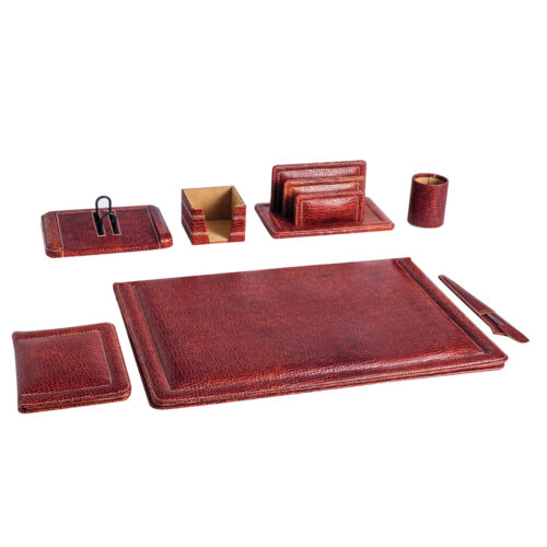 Parure de bureau 7 pièces en cuir