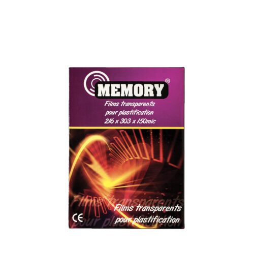 Film transparent A4 pour plastification 125Mic MEMORY