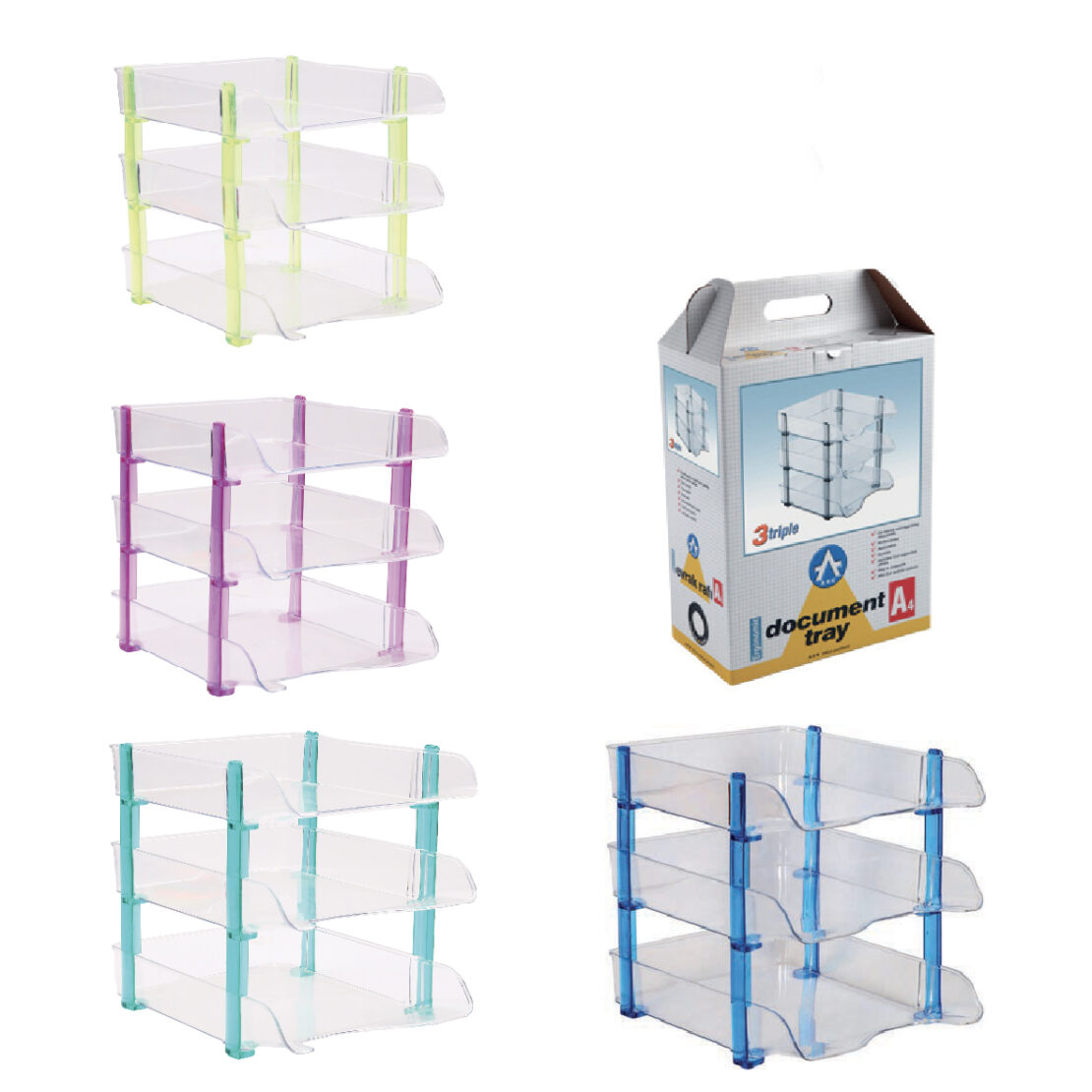 Ideallife Bac à Courrier En Aille à 3 Niveaux - 3 Corbeilles à